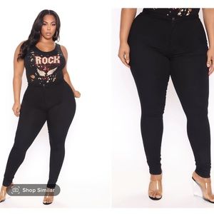 Super High Waist Denim Skinnies - Black - Fashion Nova - 2X